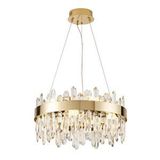 Apliqa Linfred 50'lik Gold Kristal Taşlı Modern Salon Avize Altın