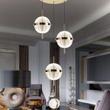 Apliqa Loret 3'lü Yuvarlak 36 Watt Gold Krisatlli Avize