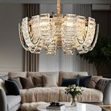 Apliqa Loya 60'lik Gold Kristal Taşlı Oturma Odası, Salon Sarkıt Avize Altın