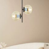 Apliqa Malibu 2 Li Siyah Bal Camlı Modern Genç Odası Mutfak Yatak Odası Retro Salon Avize - Eskitme