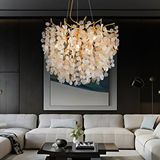 Apliqa Masal 60'lık Yuvarlak Gold Kristal Taşlı Modern, Oturma Odası, Salon Avize Altın