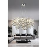 Apliqa Masal 80'lık Yuvarlak Krom Kristal Taşlı Modern, Oturma Odası, Salon Avize - 9
