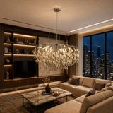 Apliqa Masal Sıralı Krom Yemek Masası Üstü, Kristal Taşlı Modern, Oturma Odası, Salon Avize - 10