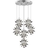 Apliqa Menekşe Krom 6lı 90 Watt Yuvarlak LED Avize - 00-Beyaz