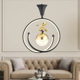 Apliqa Mengü Tekli Siyah Gold Ledi Modern Oturma Odası, Koridor, Salon LED Avize