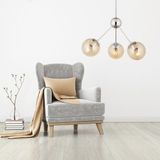 Apliqa Meyo 3Lü Krom Bal Camlı Modern Genç Odası Yatak Odası Salon Avize - Altın