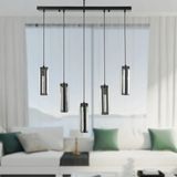 Apliqa Natali 5 Li Siyah Metal Avize Modern Tasarım Salon Aydınlatması için Şık Seçim