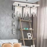 Apliqa Nikola 3'lü Krom Kristalli Taşlı Modern Tasarım Kristal Salon Avize