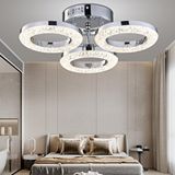 Apliqa Oylum 3'lü Krom 24 Watt Kristalli Koridor Salon Led Plafonyer Avize Gümüş