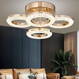 Apliqa Oylum 4'lü Gold 24 Watt Kristalli Koridor Salon Led Plafonyer Avize