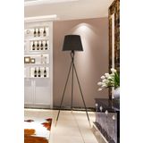 Apliqa Papel Siyah Tripot Ayaklı Dekoratif Salon Lambader