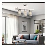 Apliqa Peter 3'lü Sıralı Krom Kristalli Taşlı Modern Tasarım Kristal Salon Avize