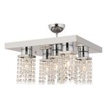 Apliqa Peter 5'li Krom Kristalli Taşlı Modern Tasarım Kristal Salon Avize