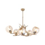 Apliqa Pireal Yuvarlak Bal Camlı Modern Oturma Odası Salon Avize Eskitme 5'li Bal - Eskitme