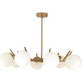 Apliqa Sara 8Li Eskitme Boyalı Beyaz Camlı Avize 52 cm Modern Genç Odası İçin Şık Aydınlatma