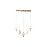 Apliqa Serap 5'li 62 Watt 3000K Sıralı Gold Kristal Taşlı Ledli Salon Avize