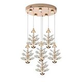 Apliqa Serap 6'lı 65 Watt 3000K Yuvarlak Gold Kristal Taşlı Ledli Salon Avize