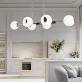 Apliqa Sofia Sıralı 60 Watt Siyah Gold Modern Oturma Odası, Yemek Masası Üstü, Salon Avize
