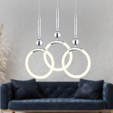 Apliqa Struer Yuvarlak Krom Ledli 69 W Modern Koridor-Yatak Odası-Salon Sarkıt 3'lü Led Avize