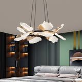 Apliqa Taran 50'lik Siyah Gold Çiçek Desenli 60 Watt Yuvarlak Modern Salon LED Avize - Çok Renkli