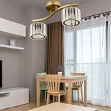 Apliqa Tufty 2li Eskitme Kristalli Modern Yatak Odası Salon Kristal Avize Beyaz