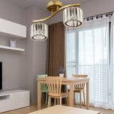Apliqa Tufty 2Li Eskitme Kristalli Modern Yatak Odası Salon Kristal Avize - Sarı - 1