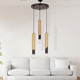 Apliqa Vegamu 3lü Yuvarlak Eskitme Modern Koridor Mutfak Salon Retro Avize Altın