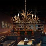 Apliqa Zoye Ahşap 5'li Geyik Boynuzu Desenli Modern Kafe Restoran. Salon Avize - Kahverengi