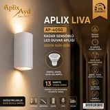 Aplix Aplıx Liva AP-4050 Radar Sensörlü LED Duvar Apliği 3200K Gün Işığı Beyaz Kasa Iç Mekan Aydınlatma - 001-Beyaz