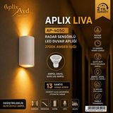 Aplix Aplıx Liva AP-4050A Radar Sensörlü LED Duvar Apliği 2700K Amber Işık Beyaz Kasa GU10 Duylu Iç Mekan Aydınlatma - 001-Beyaz