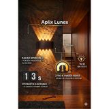 Aplix LUNEX 15W 8 Işık Efektli LED Duvar Apliği Modern Siyah Amber Aplik sensörlü