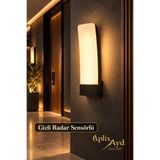 Aplix Sırma Sensörlü Duvar Apliği IP66 Dış Mekan Bahçe Apartman Aydınlatma AP-7426