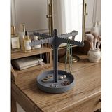 Aplus design Modern Takı ve Aksesuar Standı - 4 Kollu Dekoratif Kolye Küpe Düzenleyici (Gri) - # - Antrasit - Gri