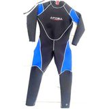 Apnea Sport Shorty Uzun Kol-Uzun Bacak Dalış Elbisesi 3 mm Siyah - Mavi Renkli XL Model