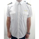 Apoletli Thy Logo Işlemeli Kısa Kollu Pilot Gömlek - 001 - Beyaz - 2XL