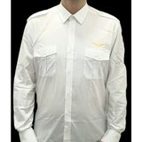 Apoletli Thy Logo Işlemeli Uzun Kol Pilot Gömlek - 001 - Beyaz - 4XL