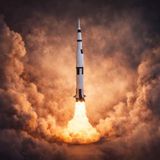 Apollo 11 Satürn V Roket Lambası, Fırlatma Efektli LED Uzay Gece Lambası, NASA'dan İlham Alan Masa ve Ev Dekorasyonu, USB ile Çalışır, PLA Malzeme