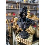 Apollo Büst Büyük Boy Heykel SİYAH (GOLD DETAYLI)