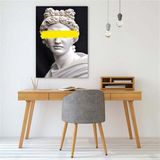 Apollon Heykeli Yağlı Boya Dokulu Tablo 50X70 Siyah Çerçeveli