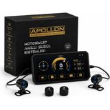 Apollon Ride Vision 1080P Ön Arka 2 Kameralı Motosiklet Carplay Android Auto Gps Sürüş Ekranı - Siyah