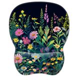 Apottwal Çiçekli Mouse Pad Bilek Desteği | Bilek istirahatli ergonomik jel fare altlığı | Dizüstü bilgisayar için rahat bilgisayar fare altlığı | Kaymaz PU tabanlı ağrı kesici mouse pad | Bilgisayar için oyun