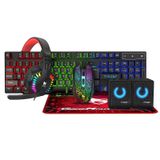 Apphirex Oyuncu 5-ın-1 Rgb Aydınlatmalı Gaming Full Ekipman Seti Q Klavye+mouse+mousepad+kulaklık+hoparlör Lazer renkli