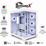 Apphirex Pro 7x Argb Fanlı Kumandalı USB 3.0 Type-C Masaüstü Beyaz Oyuncu Bilgisayar Kasası