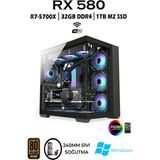 Apphirex Rebirth X45 Ryzen 7 5700X 32GB 1tb M.2 SSD RX580 8gb Sıvı Soğutmalı Masaüstü Oyuncu Bilgisayarı