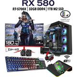 Apphirex Rebirth X87 Ryzen 7 5700X 32GB 1tb M.2 SSD RX580 8gb 24'' 180HZ Curved Masaüstü Oyuncu Bilgisayarı