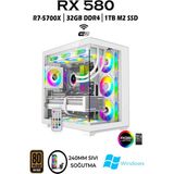 Apphirex Rebitrh W45 Ryzen 7 5700X | 32GB Ram | 1tb M.2 SSD | RX580 8gb | Sıvı Soğutmalı Beyaz Oyun Bilgisayarcı
