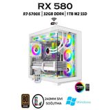 Apphirex REBİTRH W45 Ryzen 7 5700X | 32GB RAM | 1TB M2 SSD | RX580 8GB | Sıvı Soğutmalı Beyaz Masaüstü Oyuncu Bilgisayarı