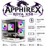 Apphirex Roya X58 Ryzen 5 5500 16GB Ram 512GB M2 SSD RX580 8gb Beyaz Masaüstü Oyun Bilgisayarı