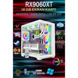 Apphirex TCW90 Ryzen 7 5700X 32GB 1tb M.2 SSD RX9060XT 16GB Sıvı Soğutmalı Beyaz Masaüstü Oyuncu Bilgisayarı Hazır Sistem