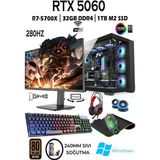 Apphirex Tcx1 Ryzen 7 5700X 32Gb 1Tb M.2 Ssd Rtx5060 27" 280Hz Sıvı Soğutmalı Oyuncu Bilgisayarı Hazır Sistem